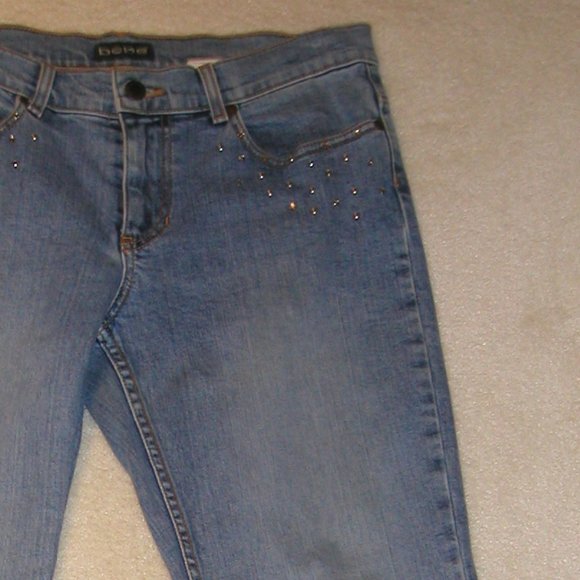 BB 2500 BeBe (S 6 Long) Distress Spandex   Denim (Boot Leg) - Picture 1 of 16